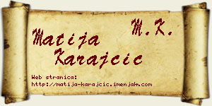 Matija Karajčić vizit kartica